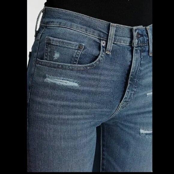 LEVIS 724 HIGH RISE SLIM STRAIGHT DESTROYED EFFECT JEANS NWT $108 27 W - Picture 4 of 9